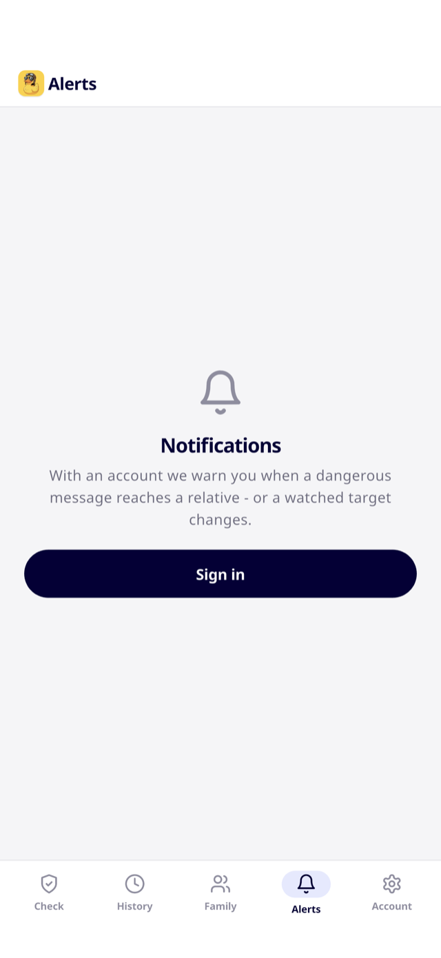 Scampilot for iPhone - alerts