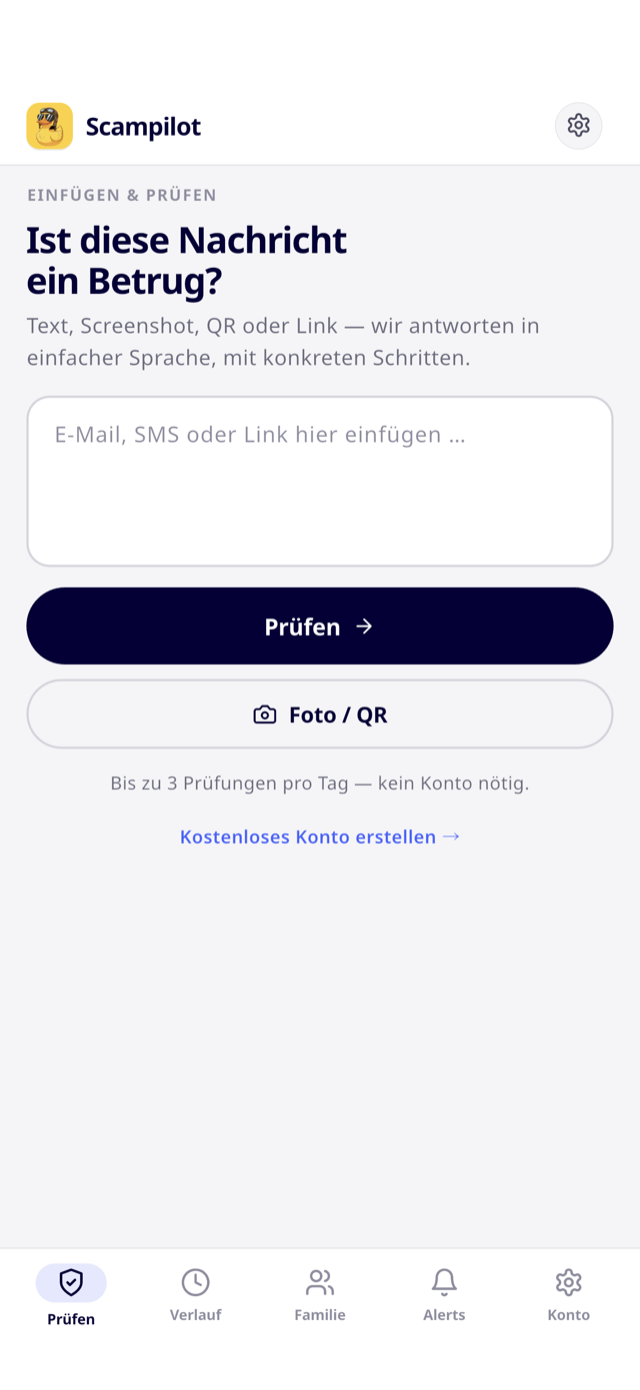 Scampilot für iPhone - check